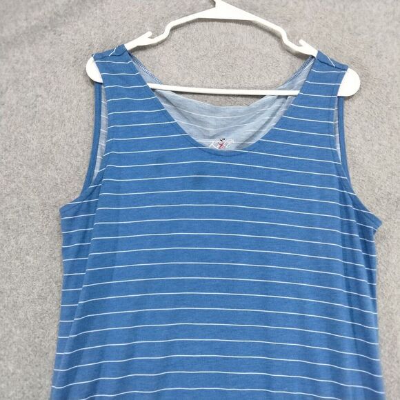 Kuhl Tank Dress Womens Size L Blue White Striped Tie Waist Scoop Neck - Picture 2 of 11